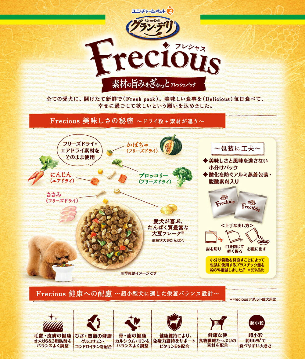 ユニ・チャーム グラン・デリ フレシャス アダルト 成犬用 超小型犬用 チキン＆ビーフ入り 超小粒 2kg (犬・ドッグ)