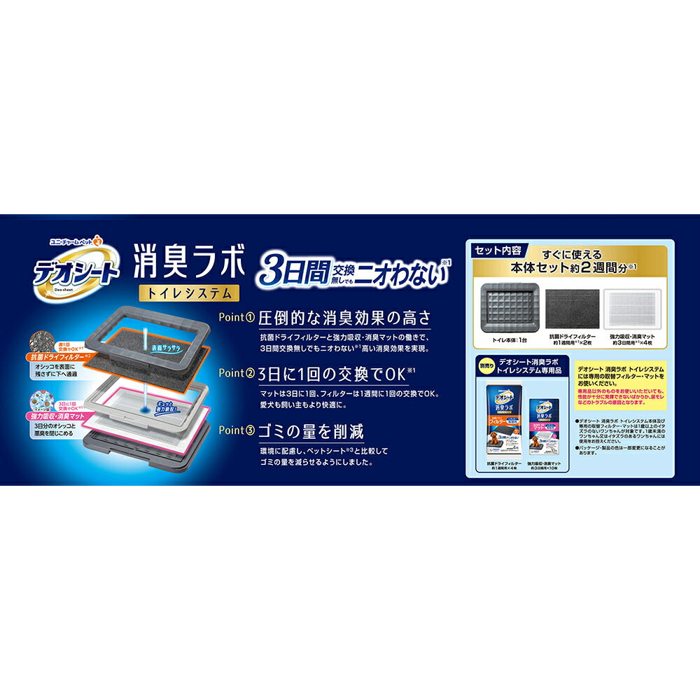 ユニ・チャーム デオシート 消臭ラボ トイレシステム 本体セット レギュラー (犬・ドッグ)
