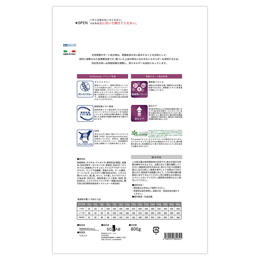 MONGE VetSolution ベッツソリューション 胃腸サポート 療法食 3kg (犬・ドッグ)[正規品]