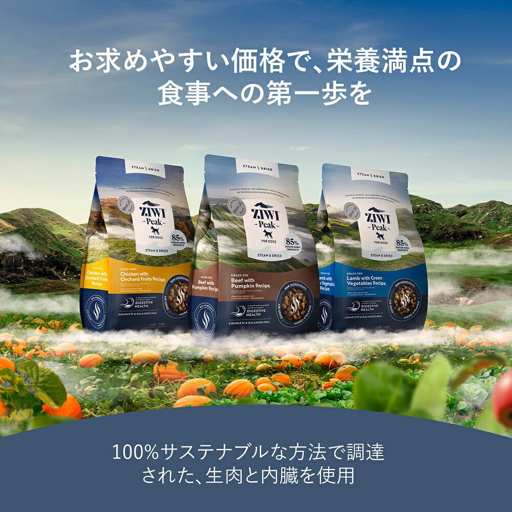 ZIWI ジウィピーク スチーム＆ドライ グラスフェッドビーフ with パンプキンレシピ 1.5kg (犬・ドッグ)[正規品]